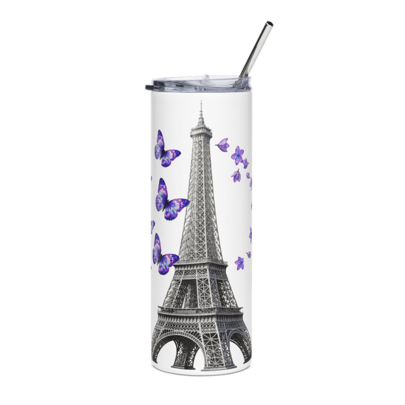 tsgabrielle® • Paris - La Tour Eiffel • Tumbler • Stainless Steel • White • 20 oz - View 1