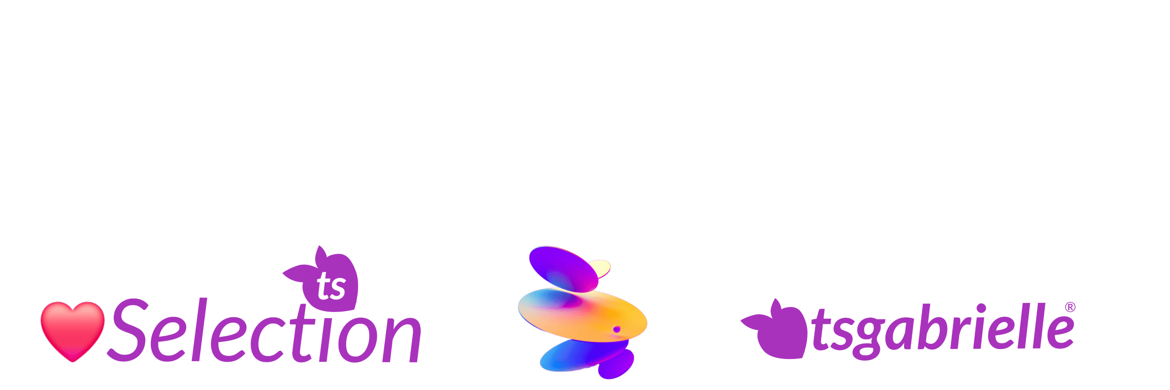 Colorful logo with 'ts Selection' and 'tsgabrielle' on a white background