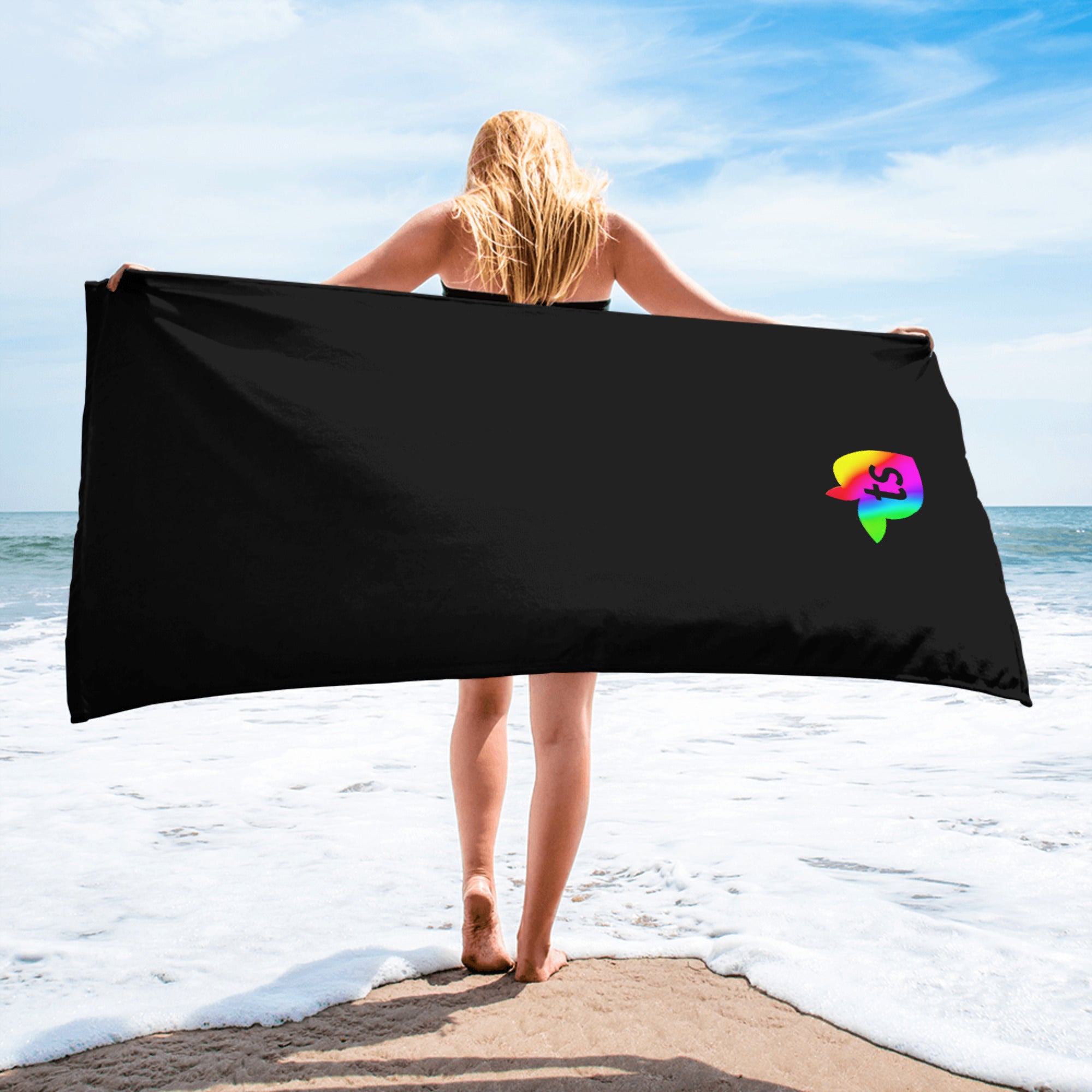 tsgabrielle® • Pride 25 • Handdoek • Zwart • 30" x 60"