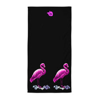 tsgabrielle® • Flamant 🦩Rose • Towel • 30″ × 60″ • Black • Black