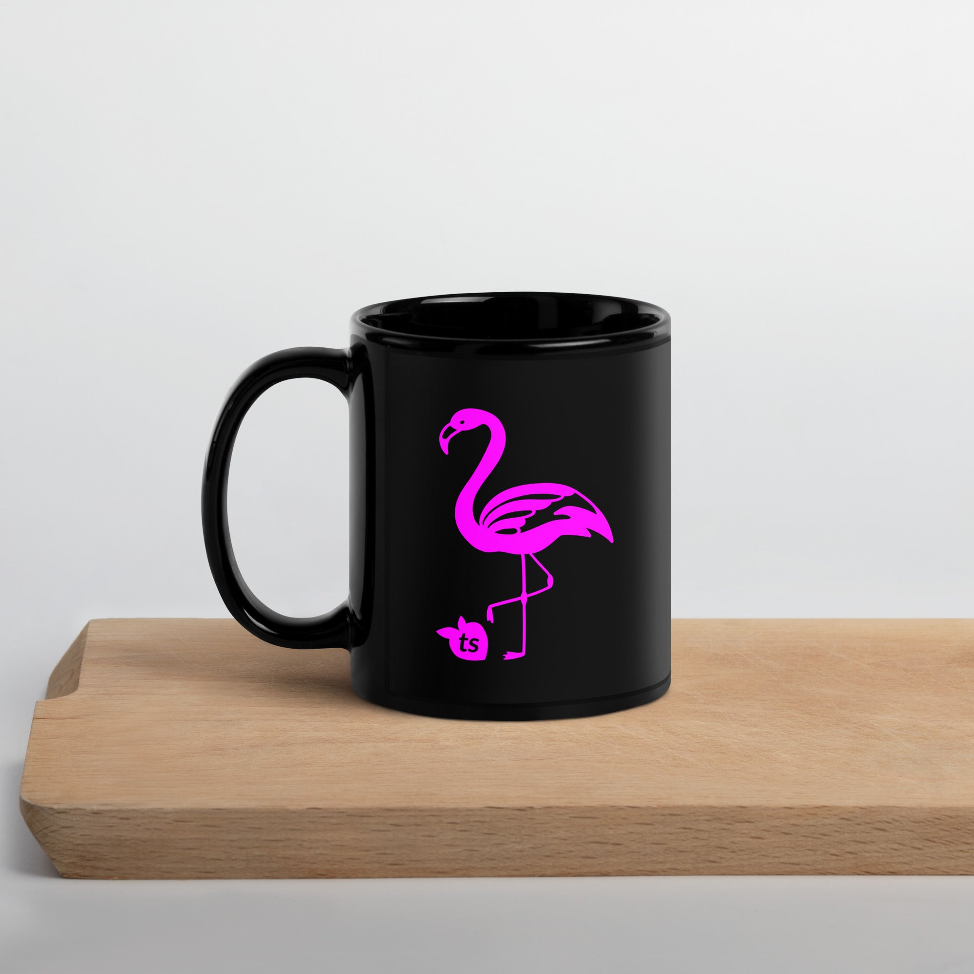 tsgabrielle • Flamant Rose • Glanzende mok • Zwart • Keramiek • 2 maten
