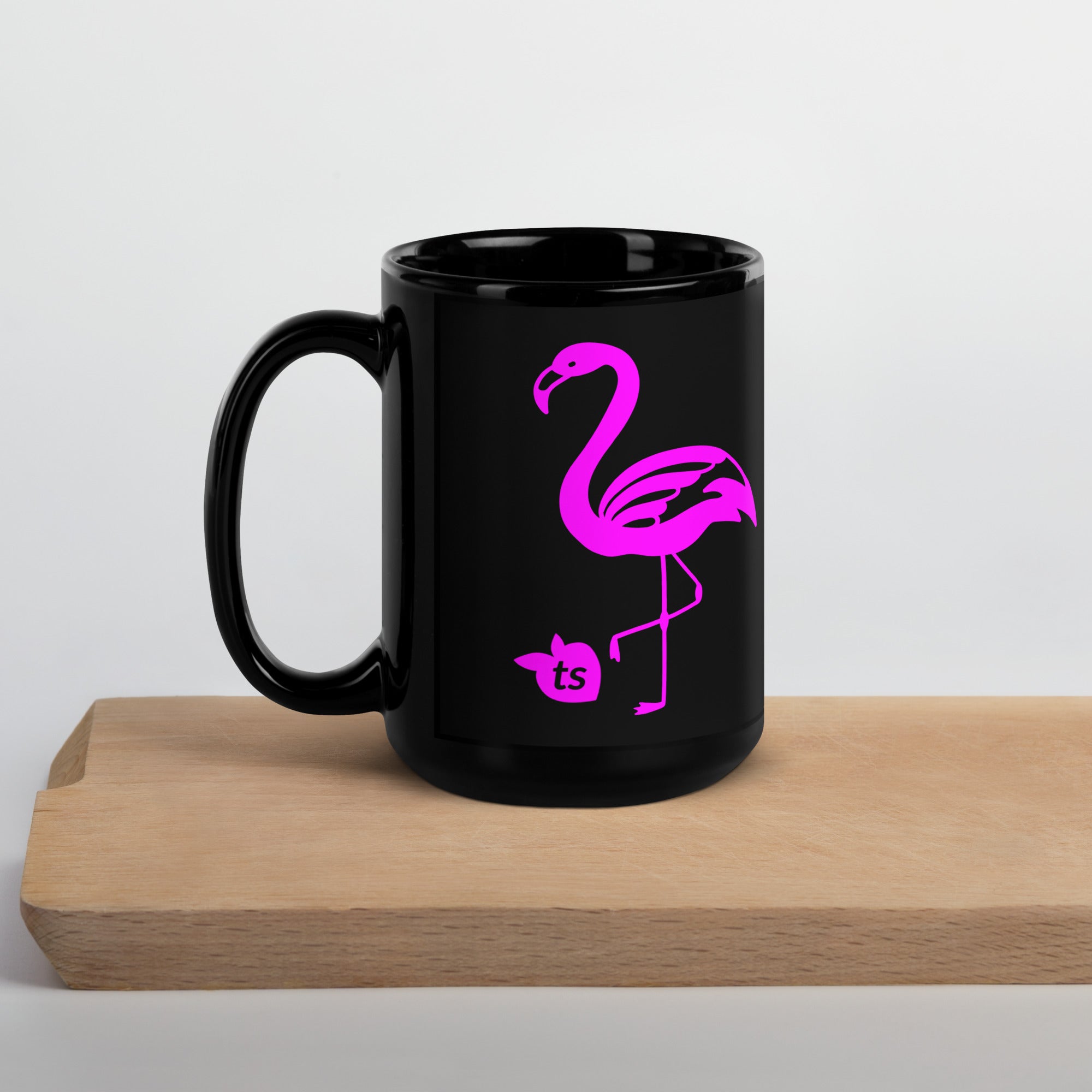 tsgabrielle • Flamant Rose • Glanzende mok • Zwart • Keramiek • 2 maten