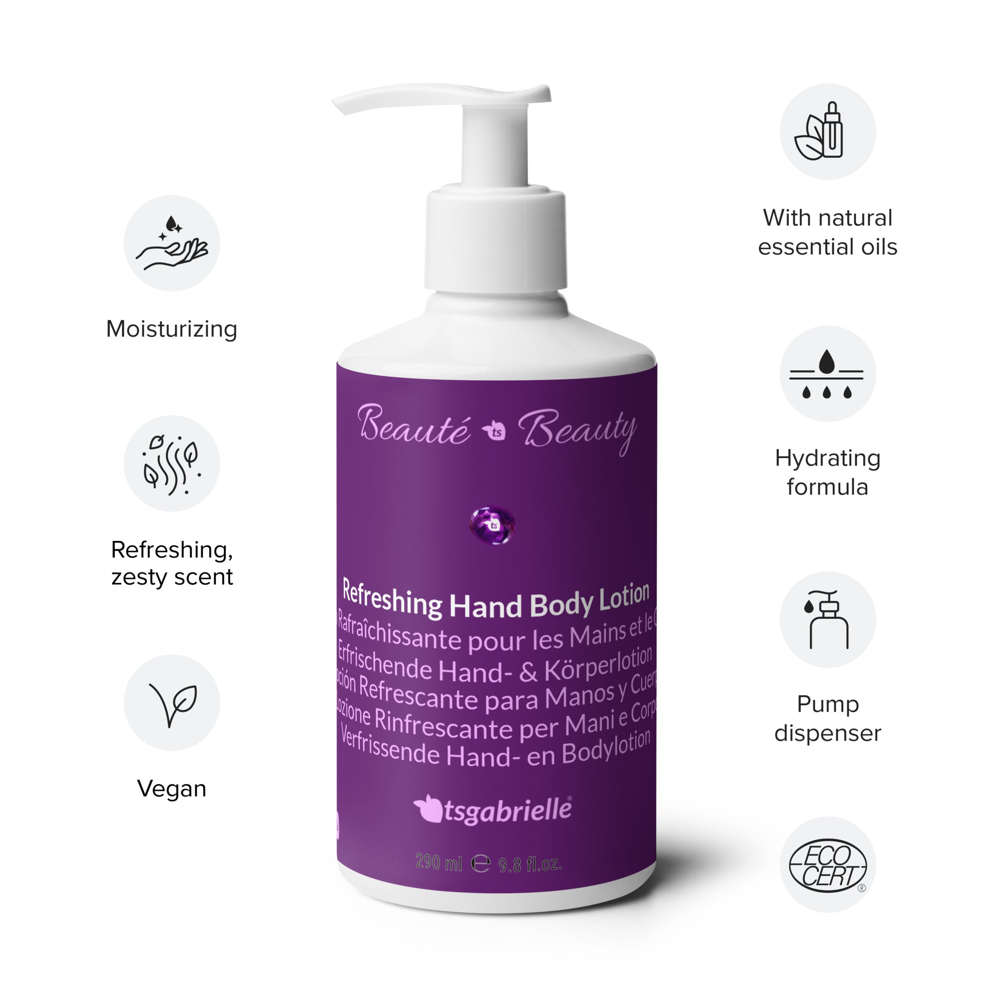 tsgabrielle® • Beauté • Beauty • Verfrissende hand- en bodylotion • 9,8 oz