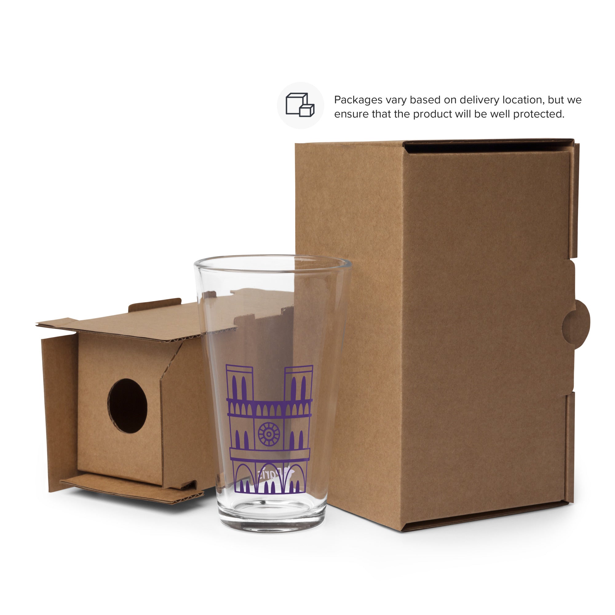 tsgabrielle® • Parijs - Notre-Dame kathedraal • Shaker Pint glas • 473 ml