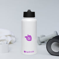tsgabrielle® • Waterfles met rietje • Wit • Roestvrij staal • 32 oz