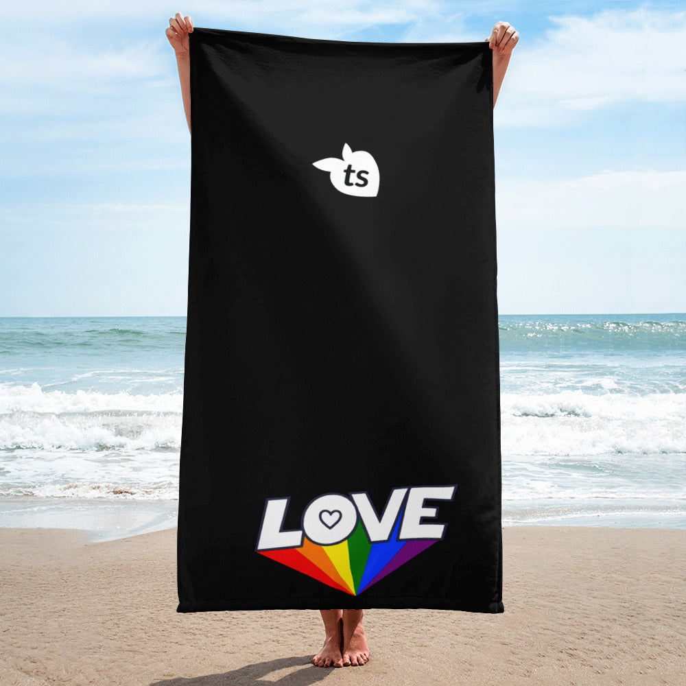 tsgabrielle® • Pride 25 - Love • Handdoek • Zwart • 76 x 152 cm
