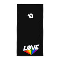 tsgabrielle® • Pride 25 - Love • Handdoek • Zwart • 76 x 152 cm