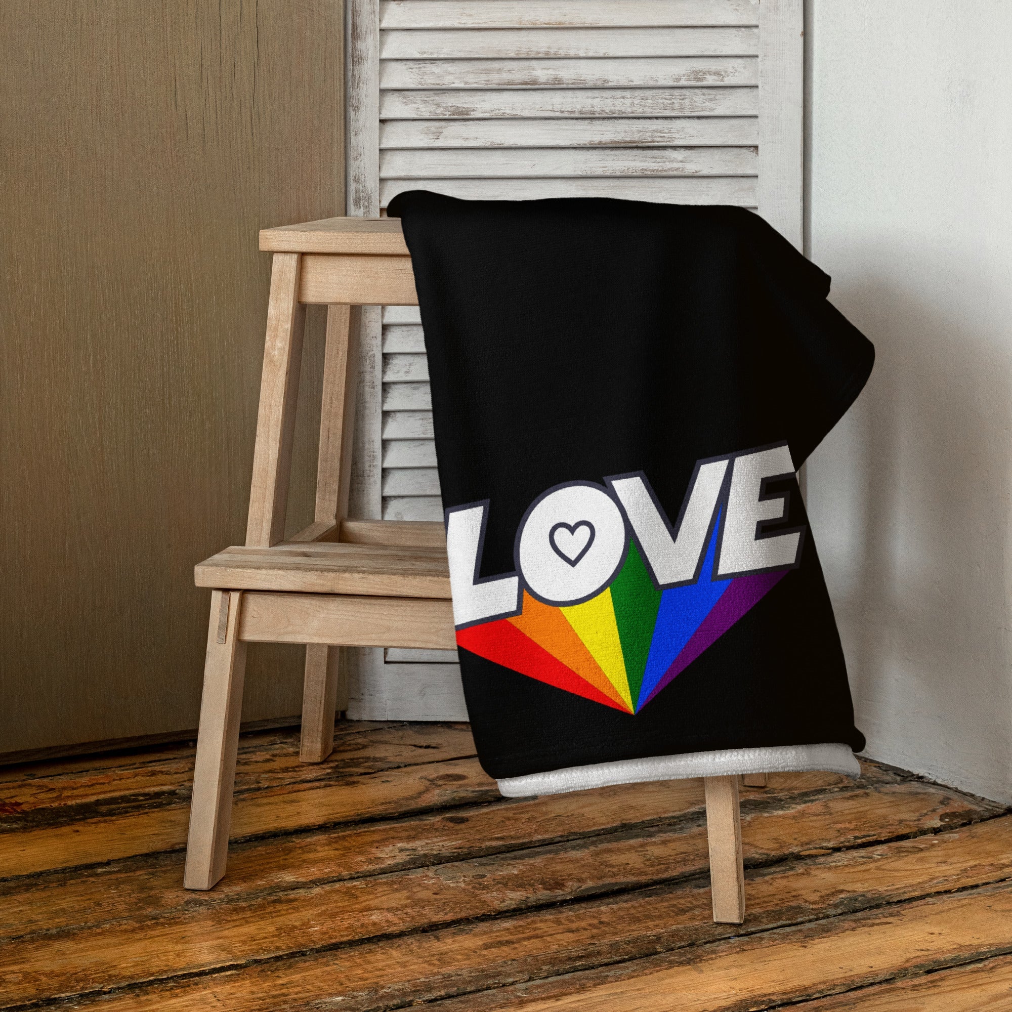 tsgabrielle® • Pride 25 - Love • Handdoek • Zwart • 76 x 152 cm
