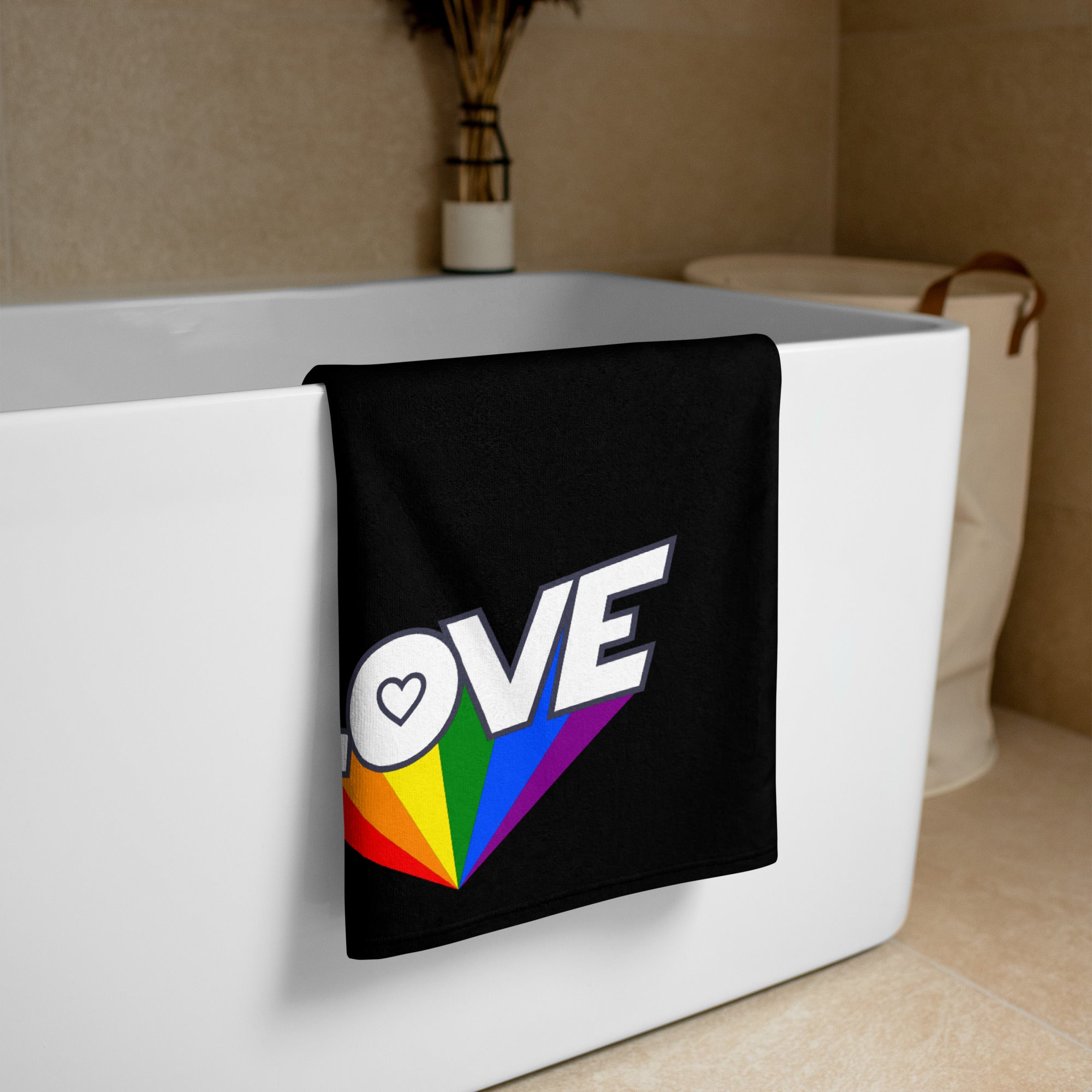 tsgabrielle® • Pride 25 - Love • Handdoek • Zwart • 76 x 152 cm