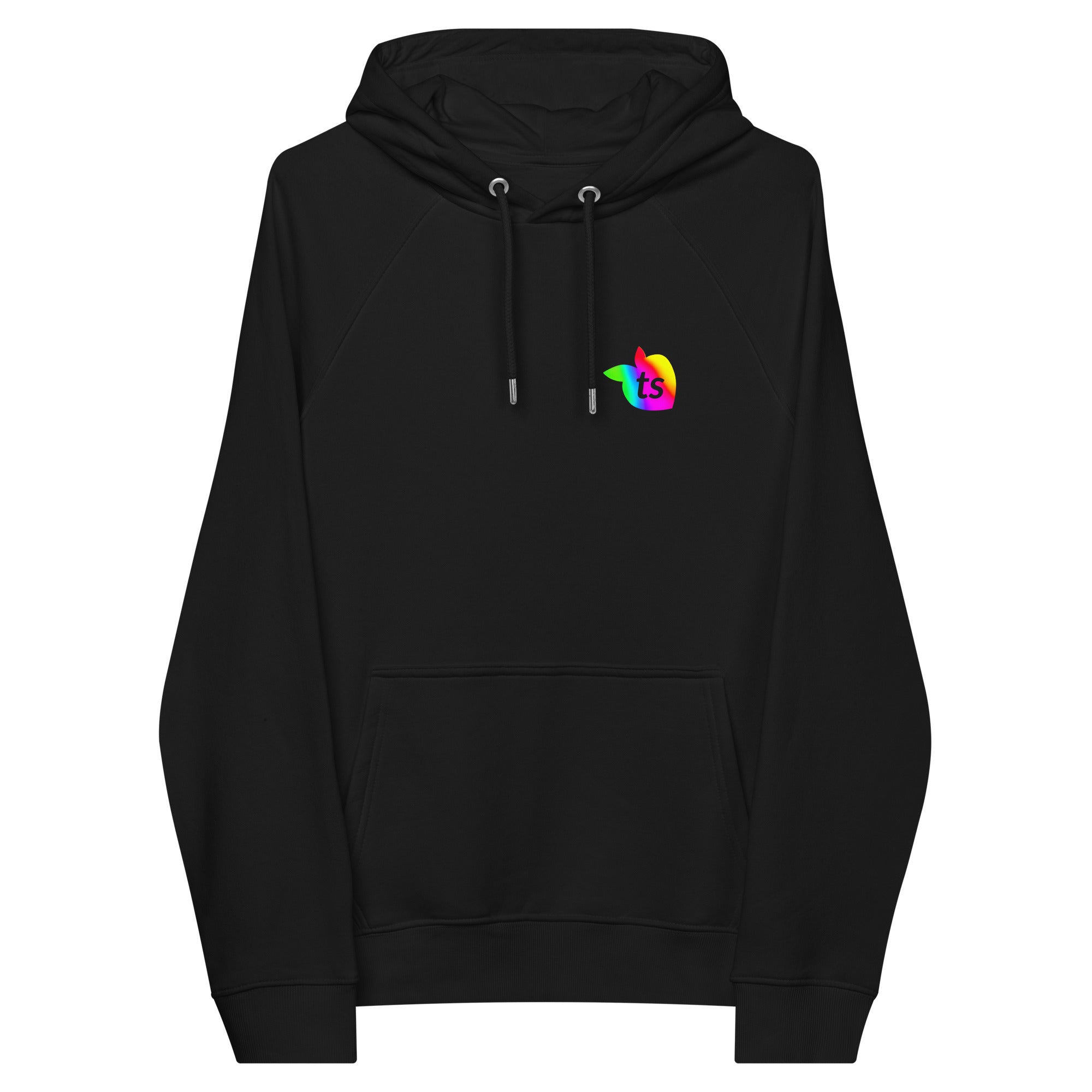 tsgabrielle® • Heren • Pride 25 • Eco Raglan Hoodie • Zwart • 100% biologisch katoen