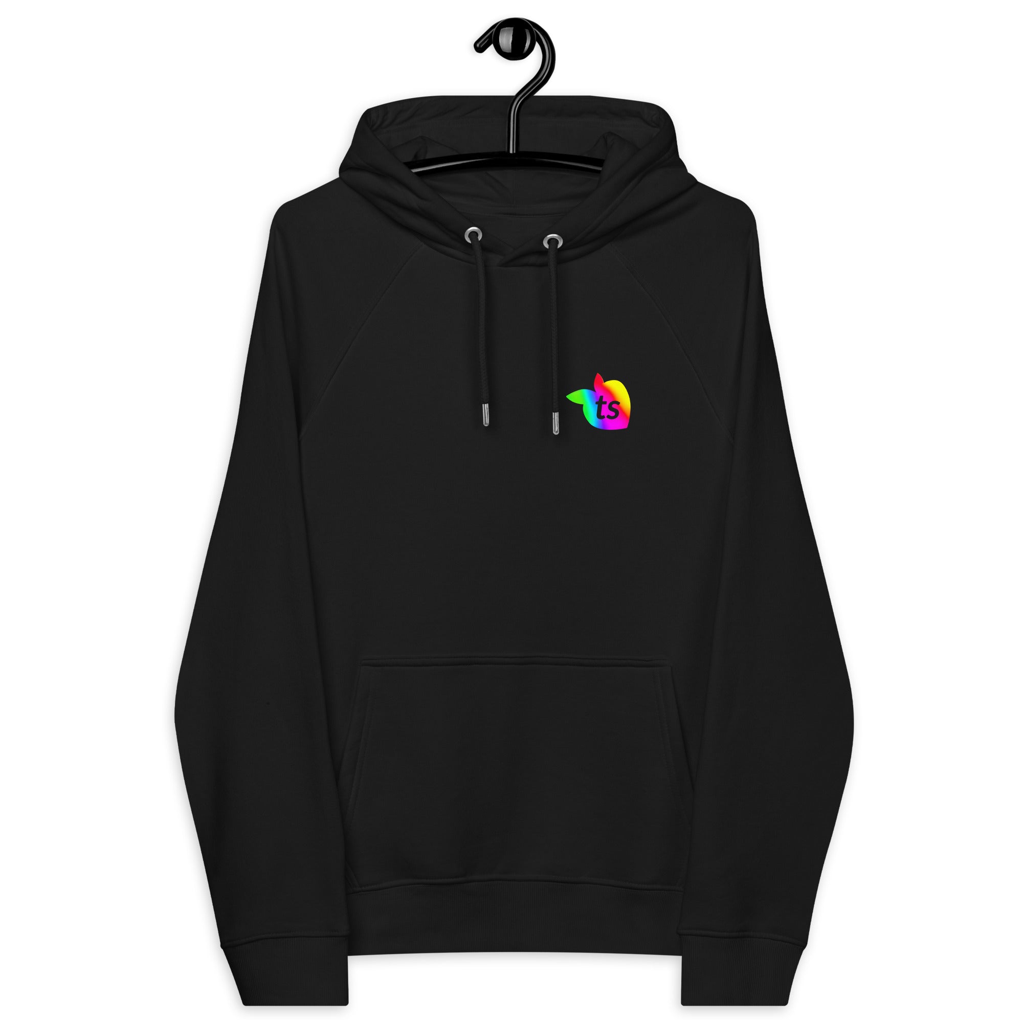 tsgabrielle® • Heren • Pride 25 • Eco Raglan Hoodie • Zwart • 100% biologisch katoen