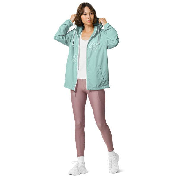 tsgabrielle® • For Her 👗 • ❄️ Glow in Winter 26 • Lightweight Zip Up Windbreaker • Aqua White Zipper Round