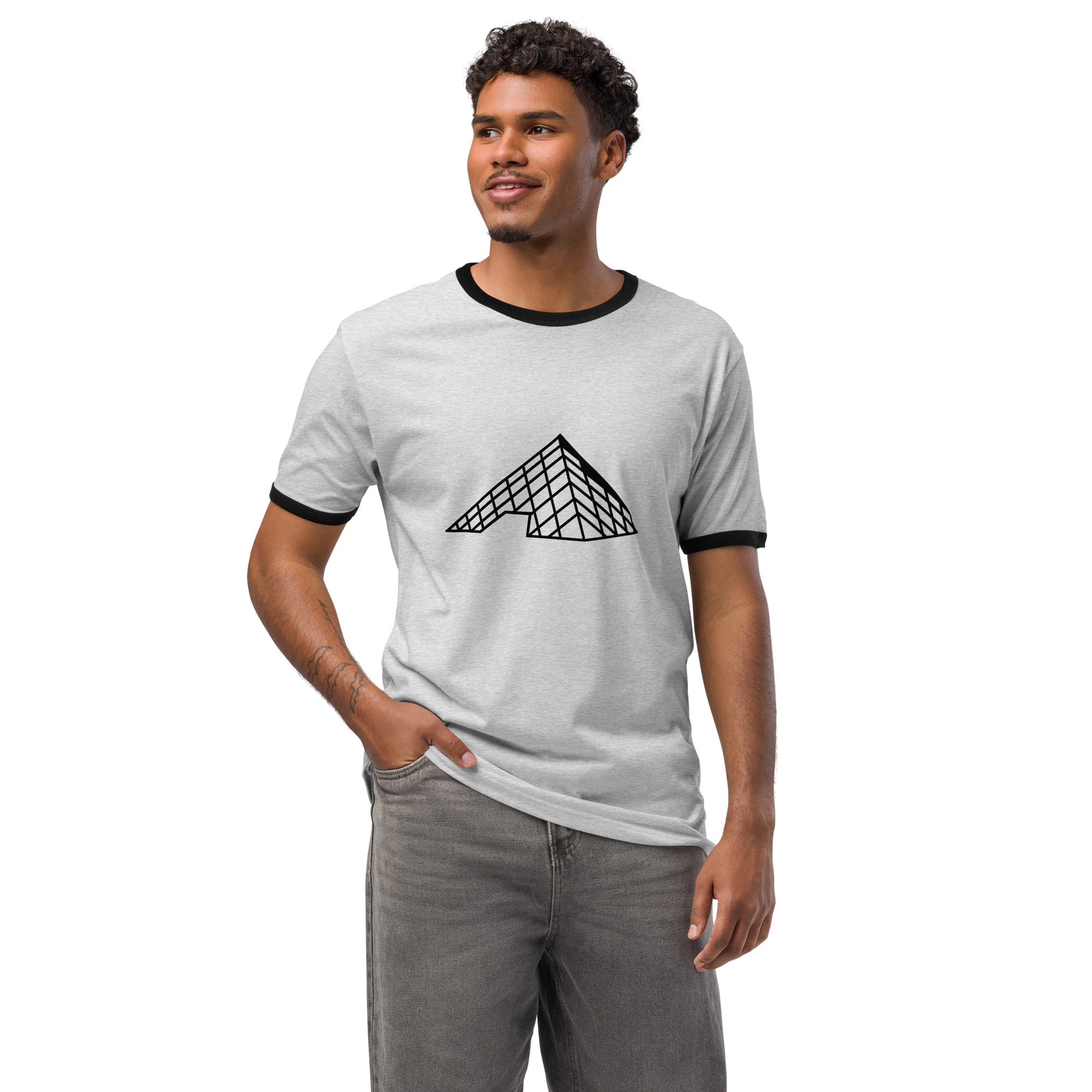 tsgabrielle® • Men's • Paris - The Louvre Pyramid • Ringer T-Shirt