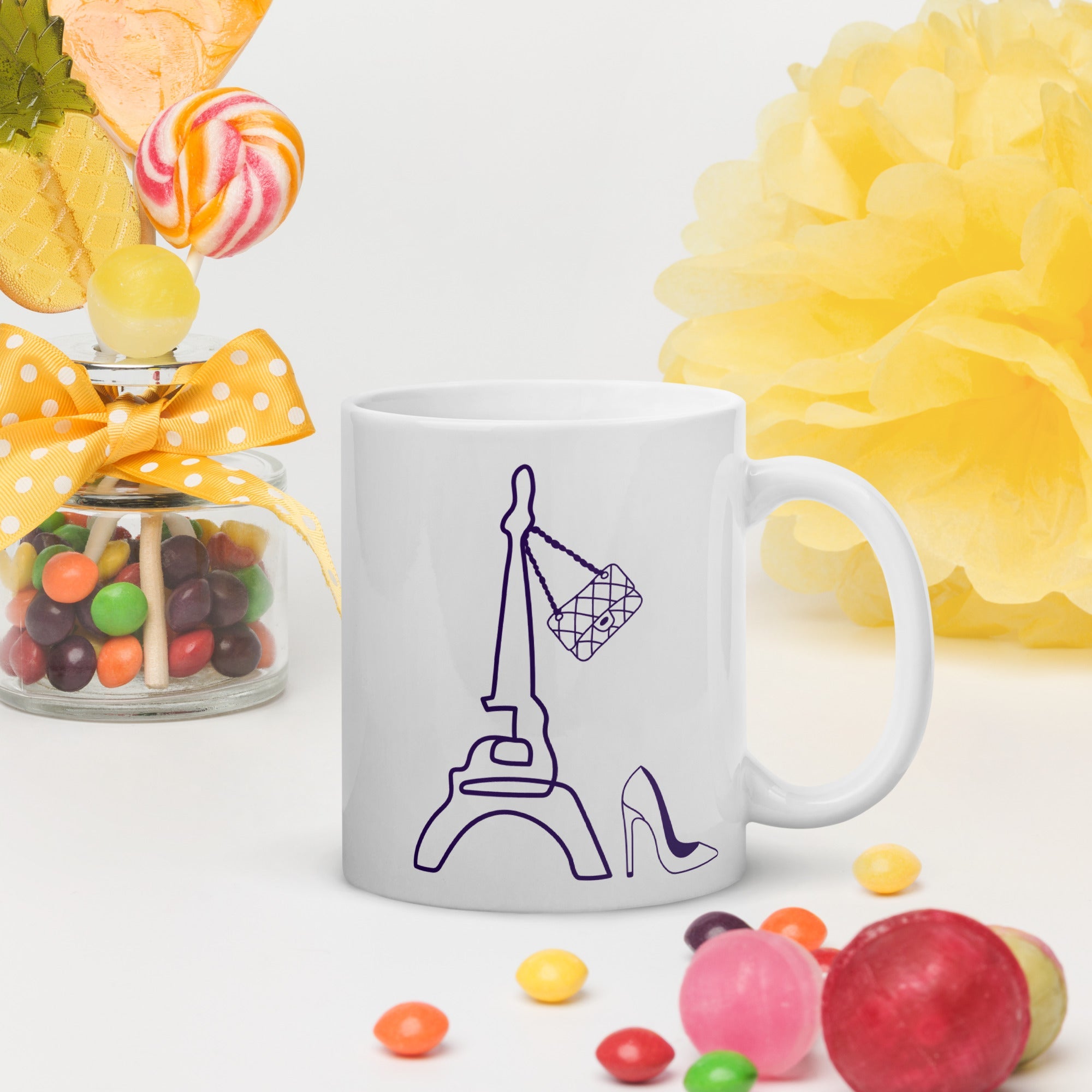 tsgabrielle® • Parijs - La Tour Eiffel • Glanzende mok • Wit • Keramiek • 11 oz