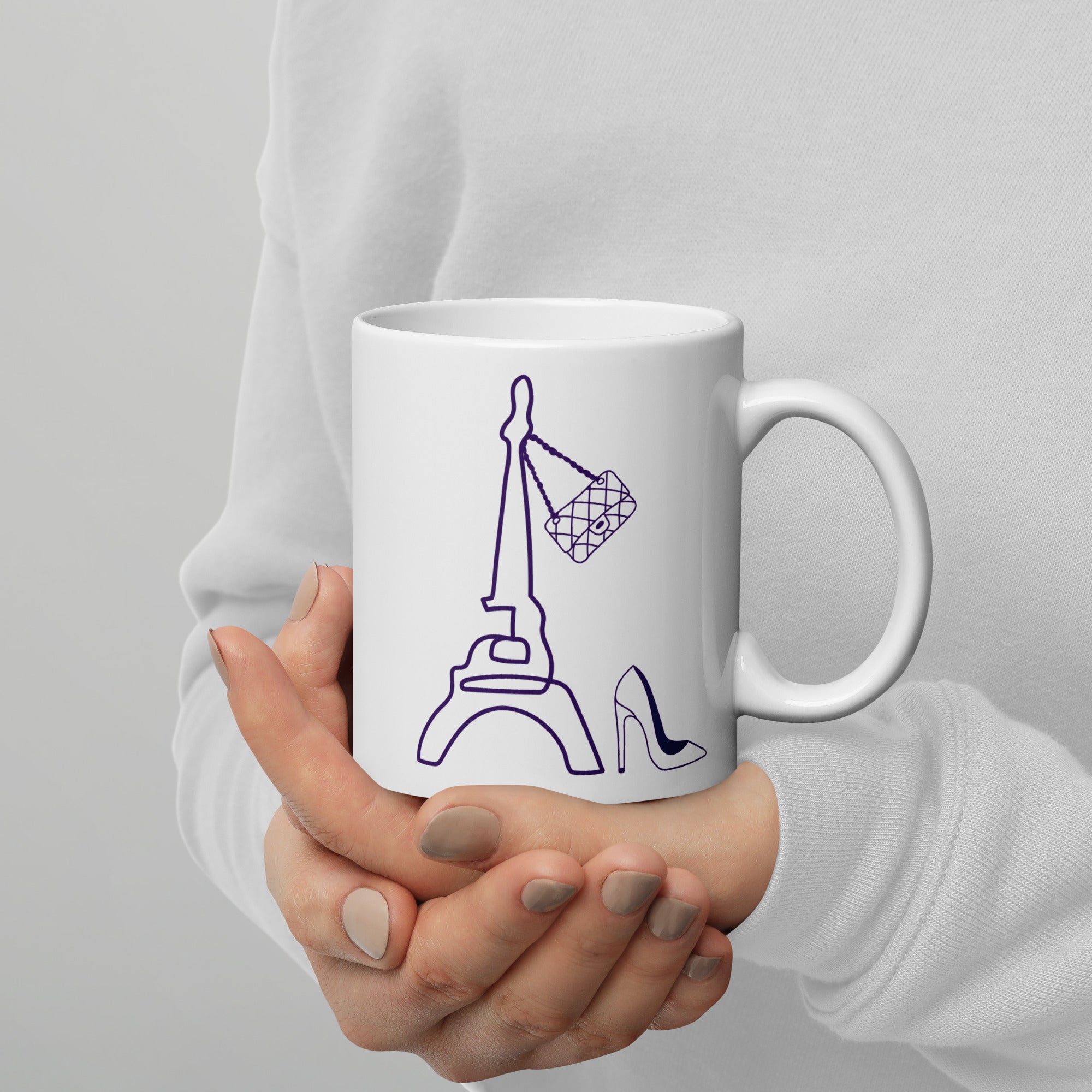 tsgabrielle® • Parijs - La Tour Eiffel • Glanzende mok • Wit • Keramiek • 11 oz
