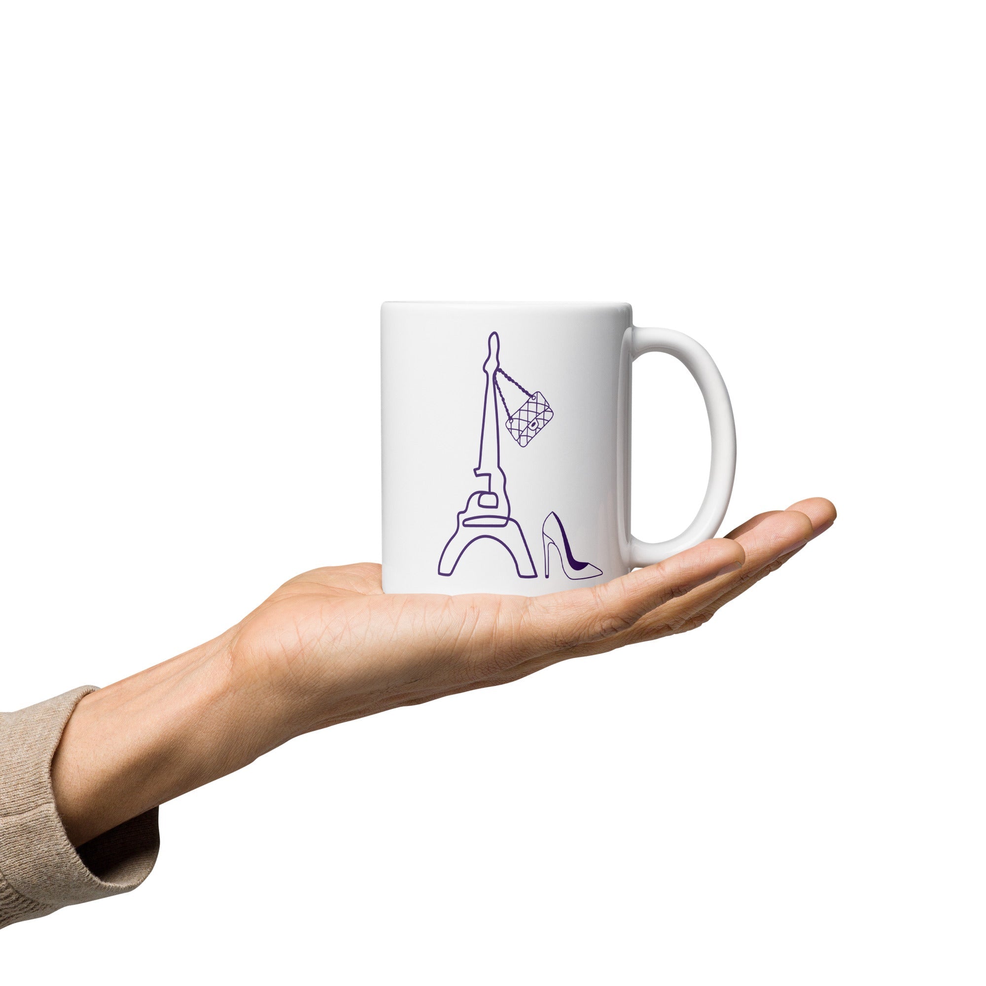 tsgabrielle® • Parijs - La Tour Eiffel • Glanzende mok • Wit • Keramiek • 11 oz