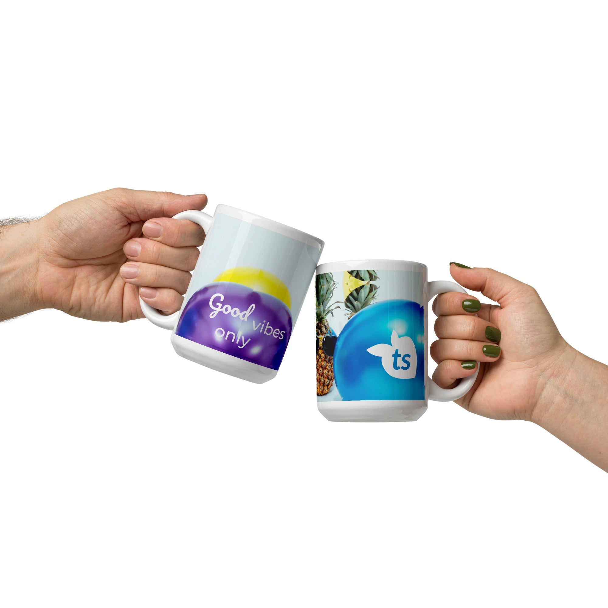 tsgabrielle® • Good Vibes Only • Glanzende mok • Zwart • Keramiek • 3 maten