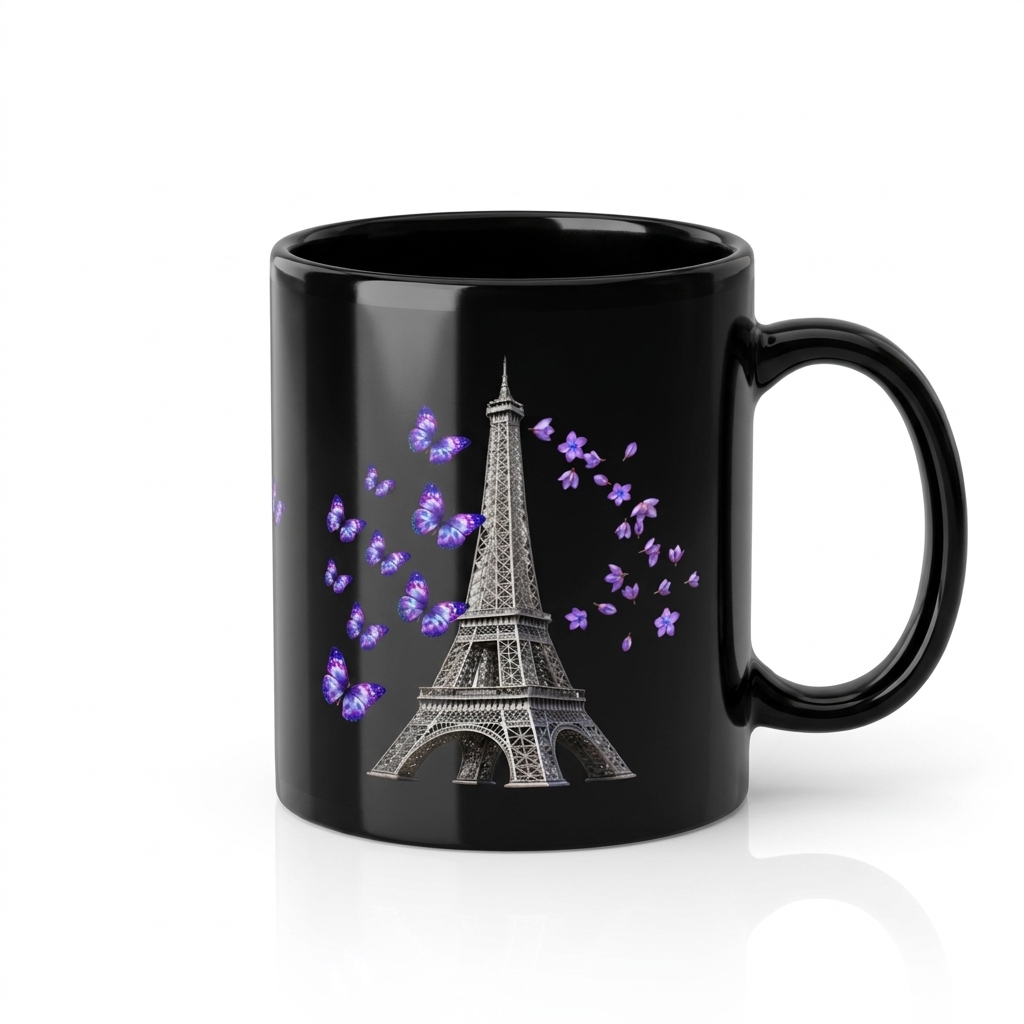 tsgabrielle® • Parijs - De Eiffeltoren • Glanzende Mok • Zwart • Keramiek • 2 Maten - Black - View 31