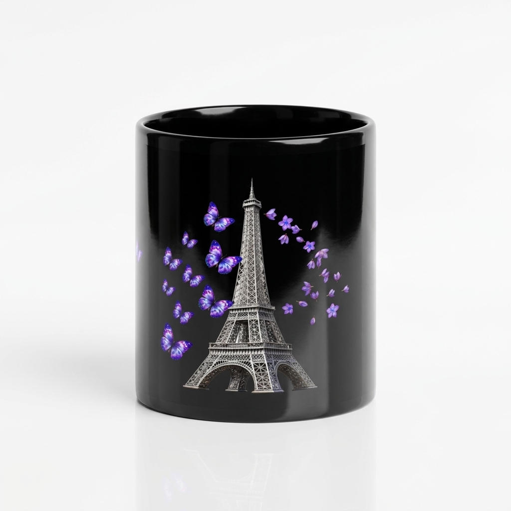 tsgabrielle® • Parijs - De Eiffeltoren • Glanzende Mok • Zwart • Keramiek • 2 Maten - Black - View 6