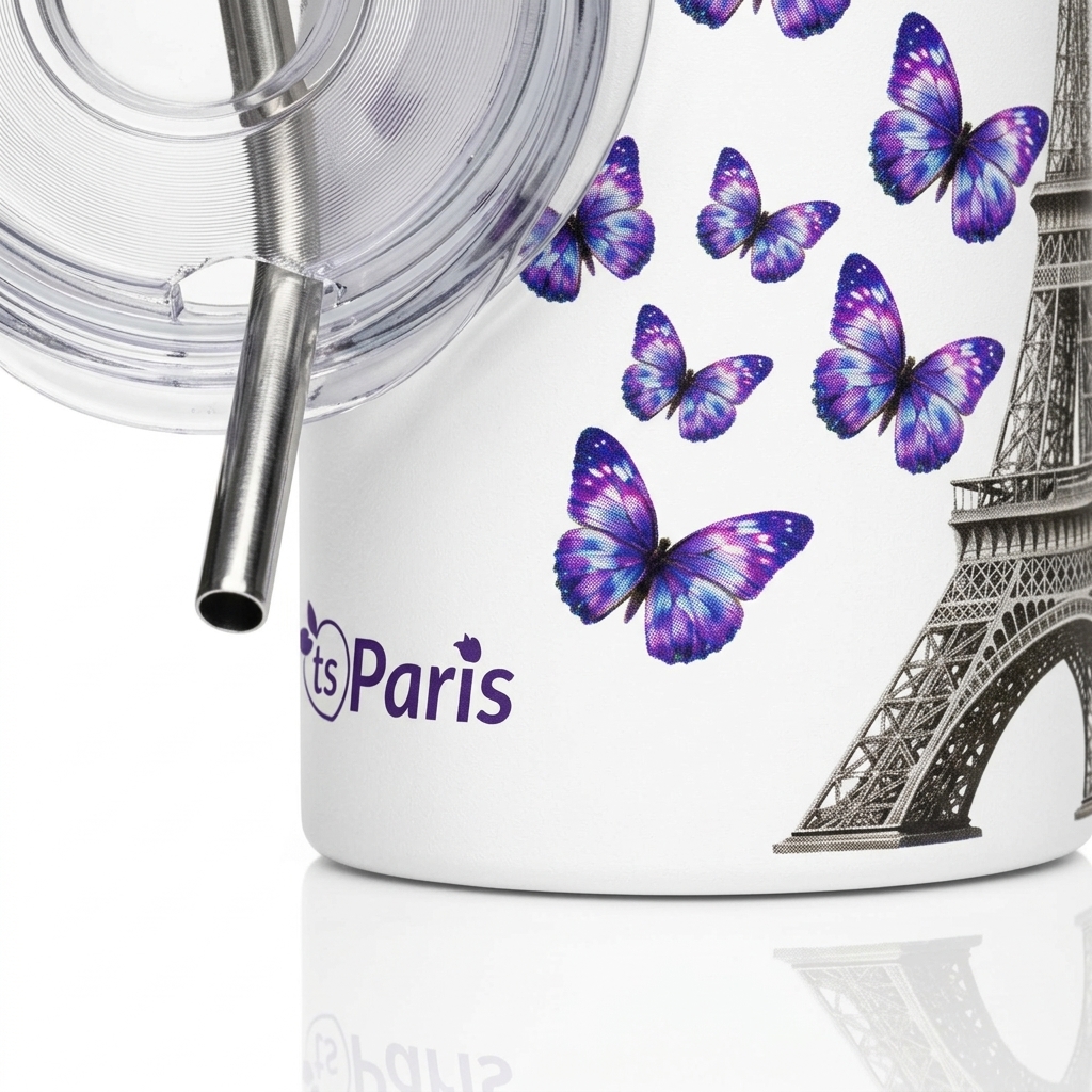 tsgabrielle® • Parijs - De Eiffeltoren • Drinkbeker • Roestvrij staal • Wit • 20 oz • Woonkunst & Interieurstijl - White - View 6