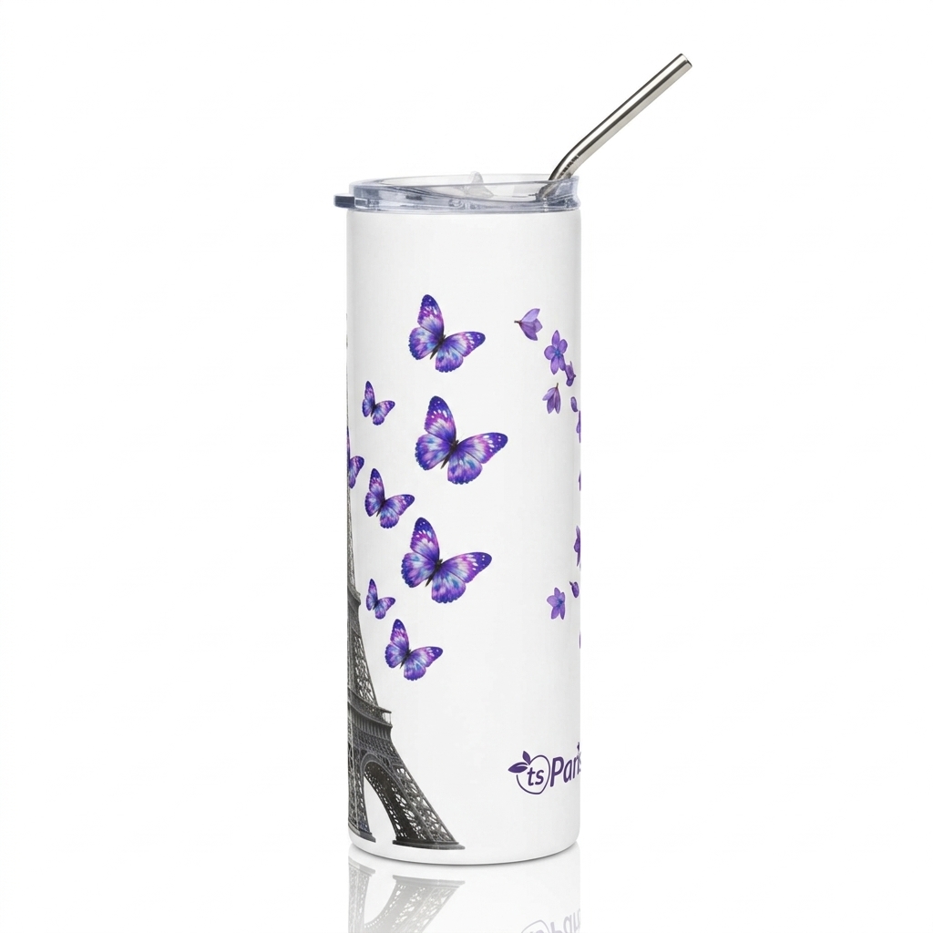 tsgabrielle® • Parijs - De Eiffeltoren • Drinkbeker • Roestvrij staal • Wit • 20 oz • Woonkunst & Interieurstijl - White - View 7