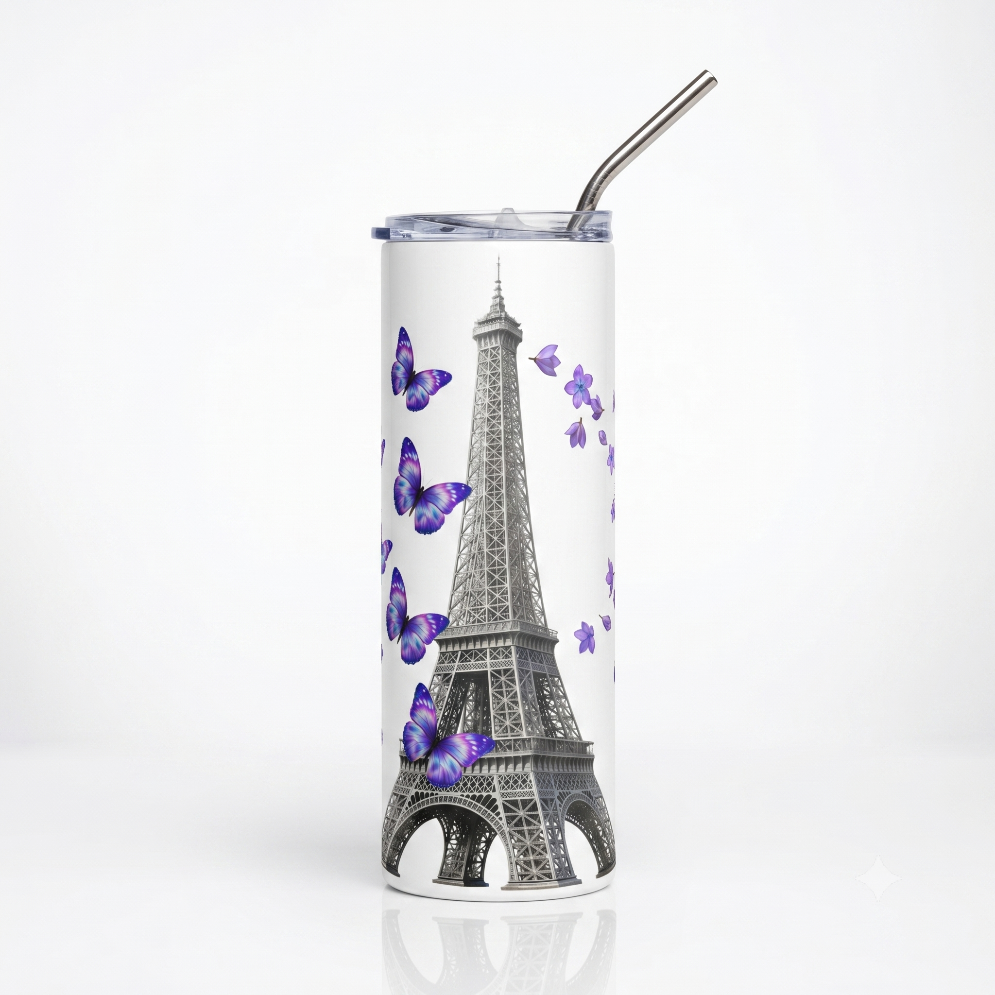 tsgabrielle® • Parijs - De Eiffeltoren • Tumbler • Roestvrij Staal • Wit • 20 oz - View 2