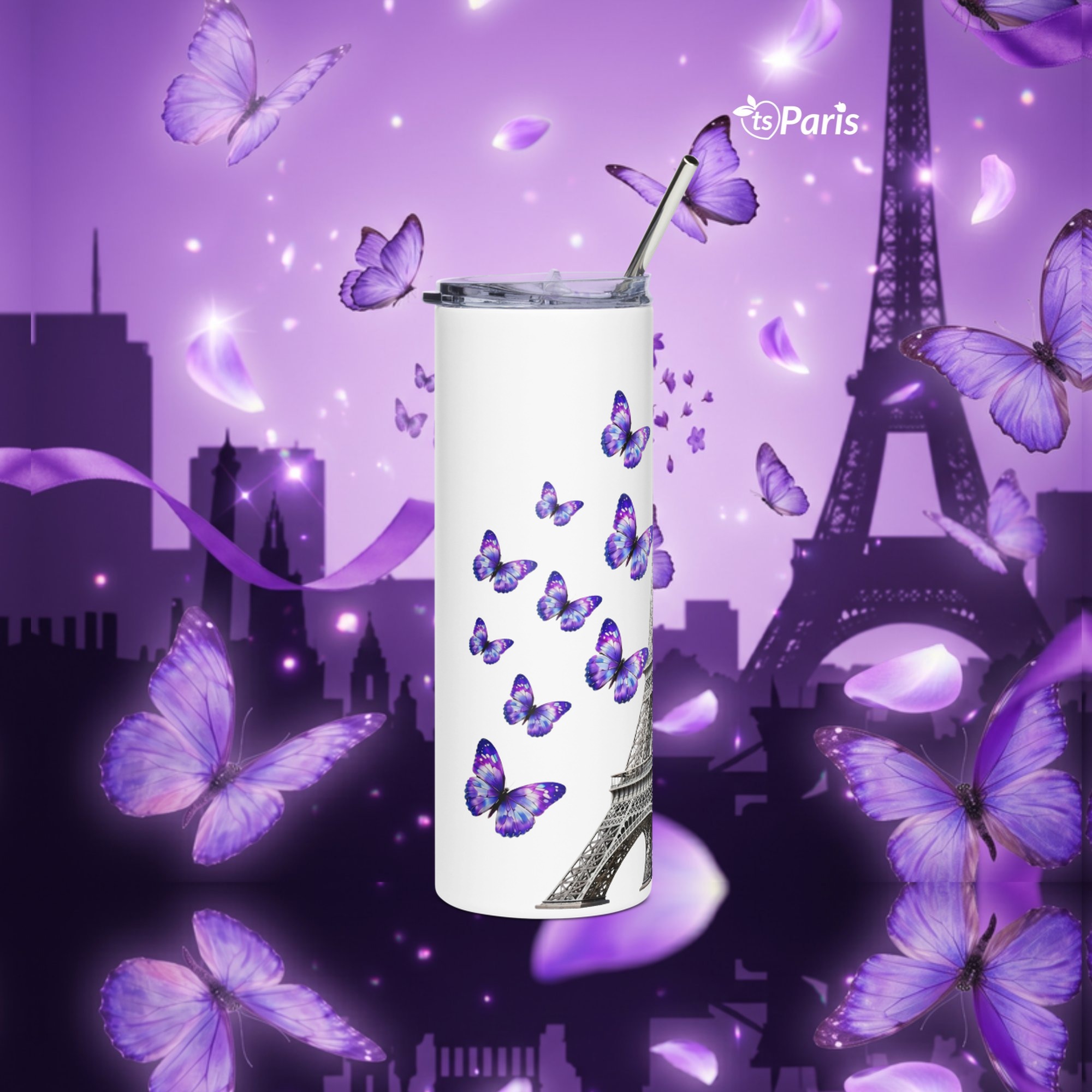 tsgabrielle® • Parijs - De Eiffeltoren • Drinkbeker • Roestvrij staal • Wit • 20 oz • Woonkunst & Interieurstijl - White - View 12