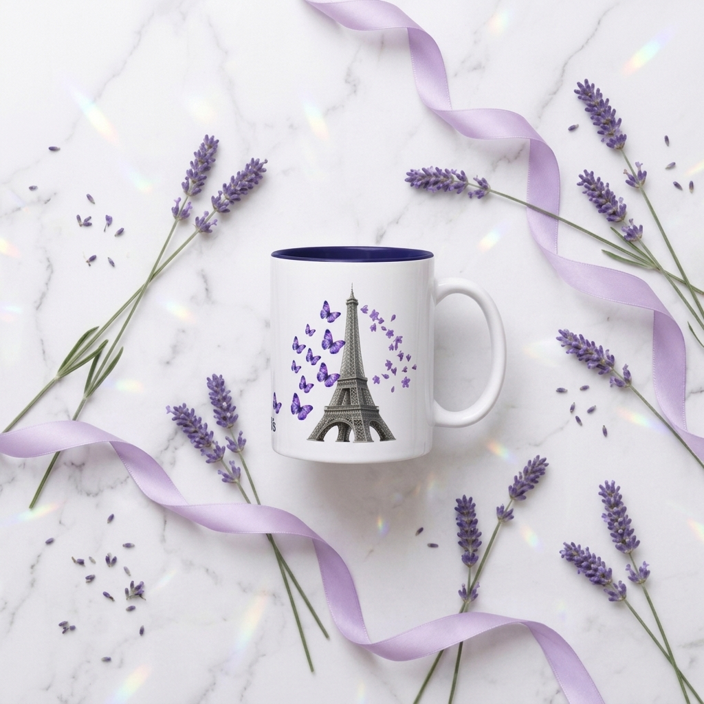 tsgabrielle® • Parijs - De Eiffeltoren • Mok met kleur binnenin • Keramiek • 11 oz - View 5