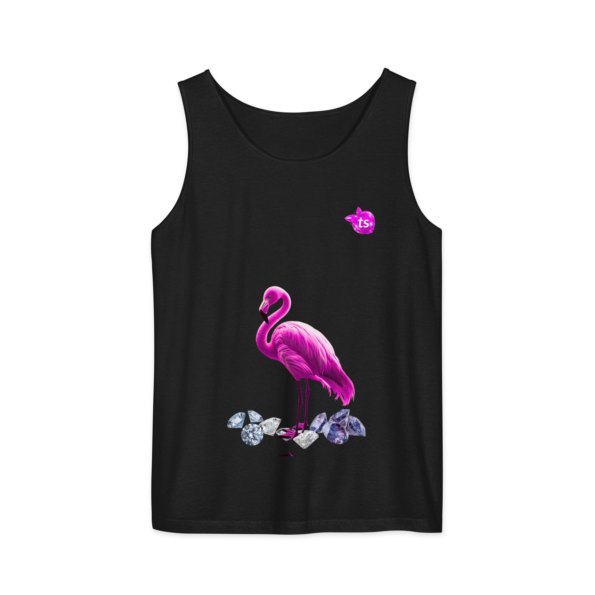 tsgabrielle® • Voor Haar • Flamant Rose • Garment-dyed tanktop • Zwart