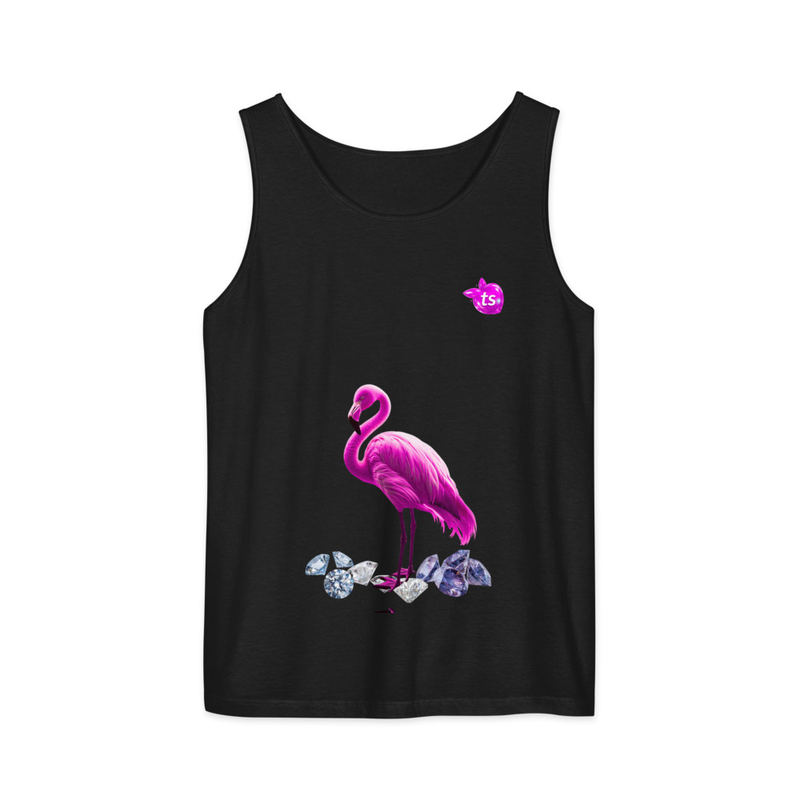 tsgabrielle® • Voor Haar • Flamant Rose • Garment-dyed tanktop • Zwart