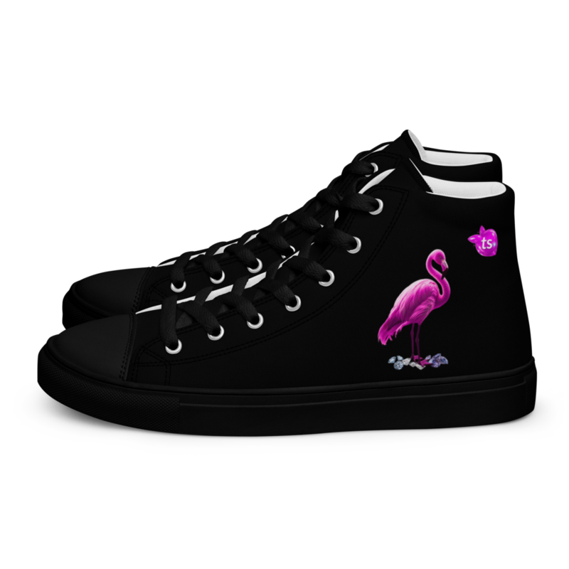 tsgabrielle® • Voor Hem • Flamant Rose • High Top Canvas Shoes • zwart