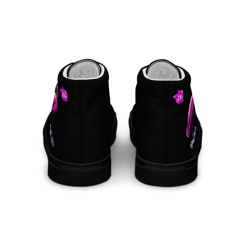 tsgabrielle® • Voor Hem • Flamant Rose • High Top Canvas Shoes • zwart
