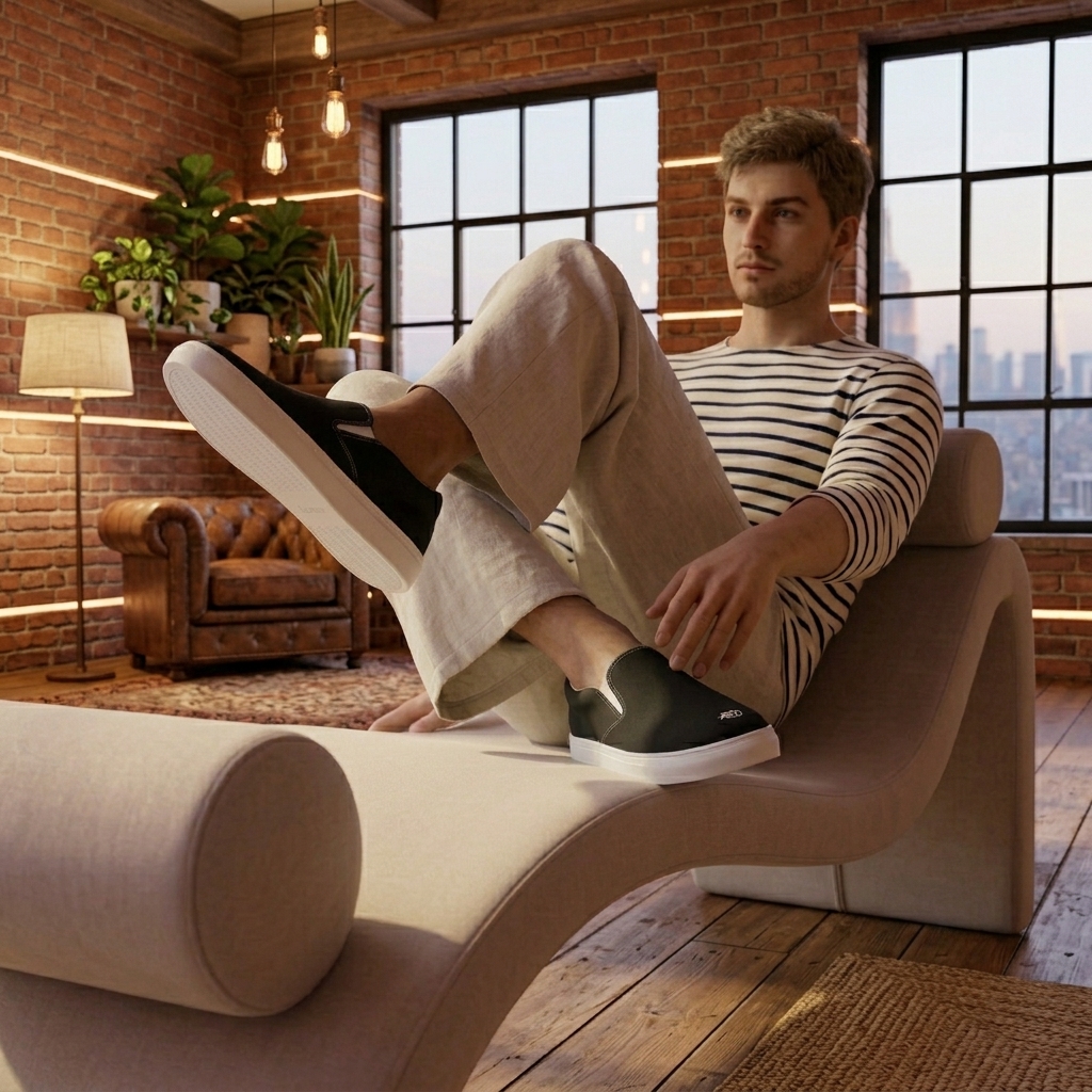 tsgabrielle® • Voor Hem • Slip-On Canvas Schoenen • Zwart - View 7