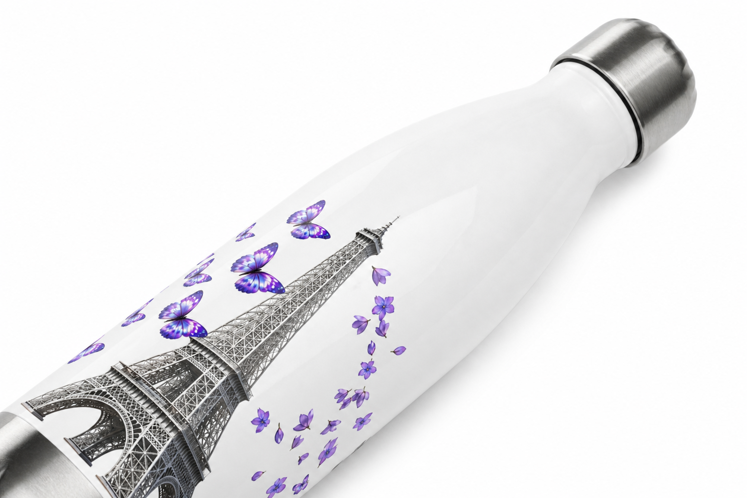 tsgabrielle® • Parijs - De Eiffeltoren • Waterfles • Wit • Roestvrij staal • 17 oz - 500ml - View 11