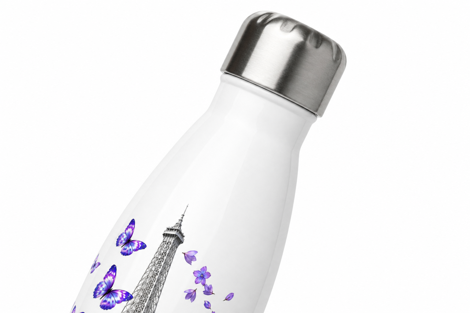 tsgabrielle® • Parijs - De Eiffeltoren • Waterfles • Wit • Roestvrij staal • 17 oz - 500ml - View 5