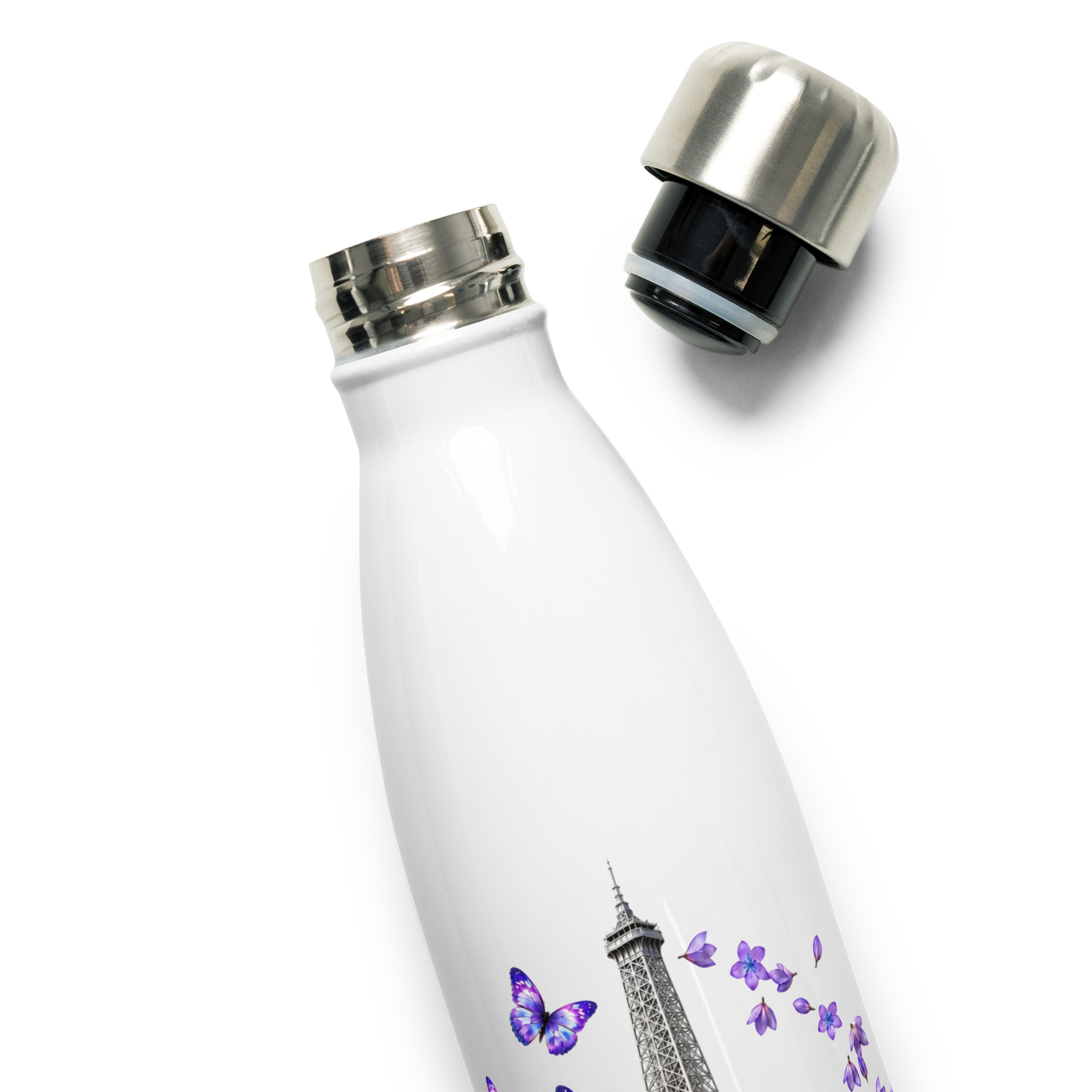 tsgabrielle® • Parijs - De Eiffeltoren • Waterfles • Wit • Roestvrij staal • 17 oz - 500ml - View 6