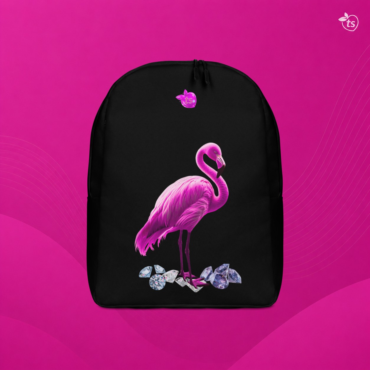 tsgabrielle® • Flamant Roze • Minimalistische Rugzak • Zwart