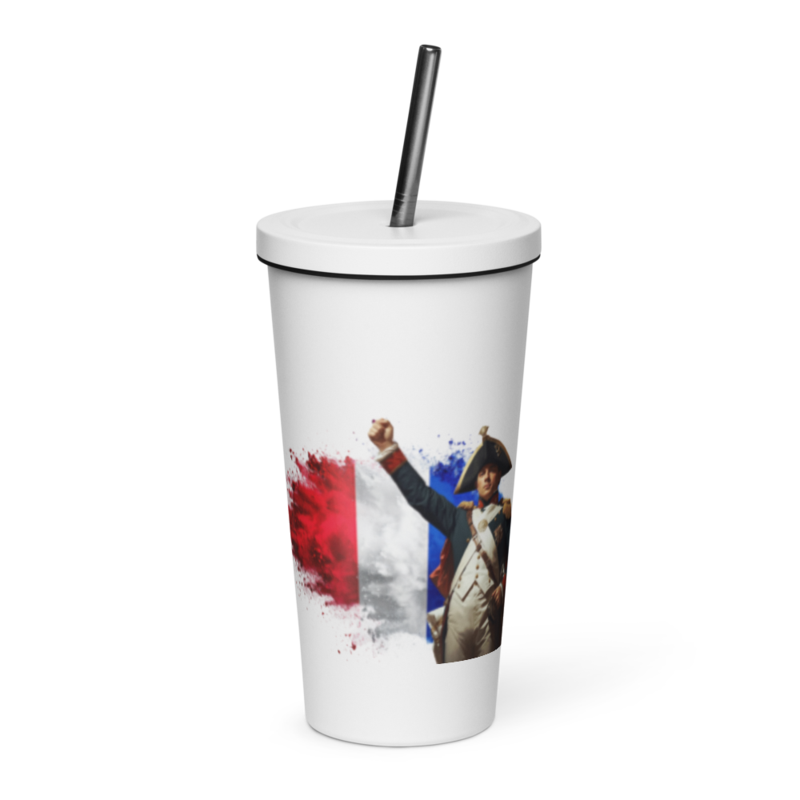 tsgabrielle® • Parijs - Napoleon Bonaparte • Thermosbeker • Roestvrij staal • Wit • 20 oz • De Franse Trans-Touch