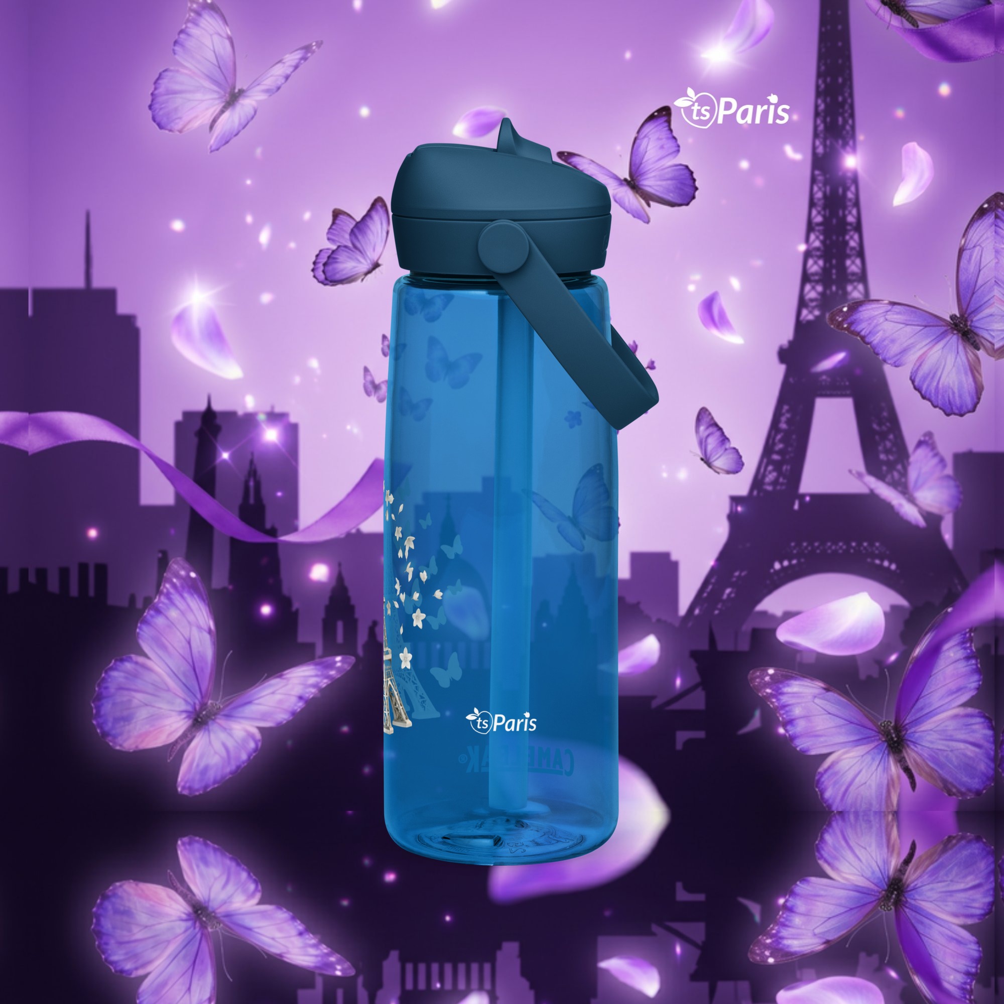CamelBak® Eddy® by tsgabrielle® • Paris - La Tour Eiffel • Sportwaterfles • Flip Straw • 3 kleuren • 25 oz - Oxford Blue - View 5