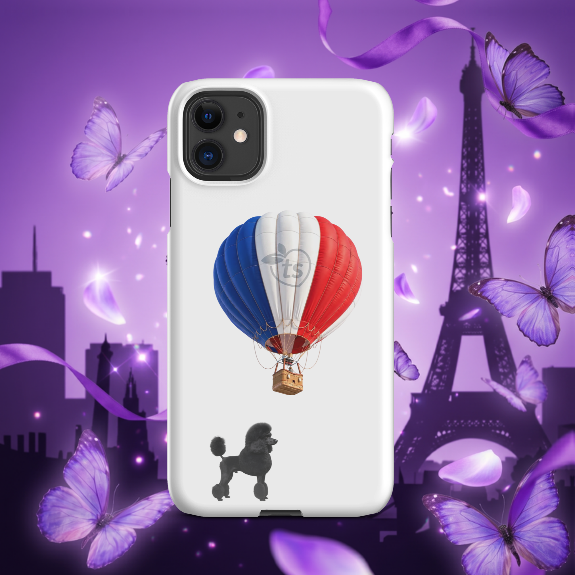tsgabrielle® • Paris - Le Chien • snapcase compatibel met iPhone® • wit • nieuwste modellen