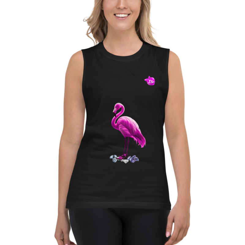 tsgabrielle® • Voor Haar • Flamant Rose • mouwloos shirt • zwart