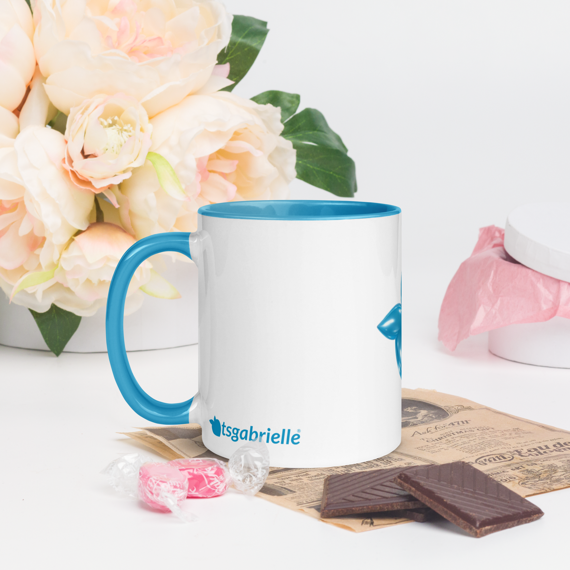 tsgabrielle® • Mok met Lichtblauwe Binnenkant • Keramiek • 2 Maten - View 10